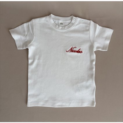 Tričko s červenou výšivkou Nicolas