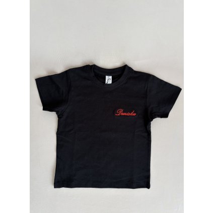 Tričko s červenou výšivkou Deniska