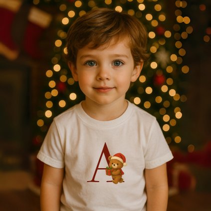 CZ DetskeTricko potisk VanocniMonogram Bila