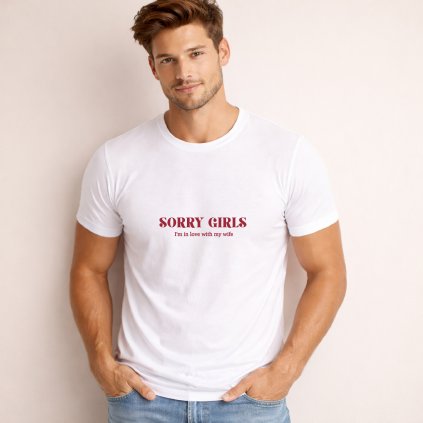 CZ PanskeTricko SorryGirls Wife Bile