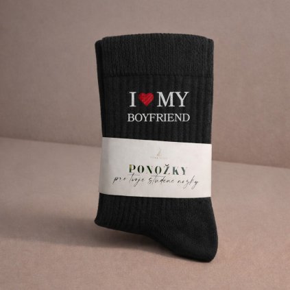 CZ DamskePonozky Vysiti IloveMyBoyfriend Cerne