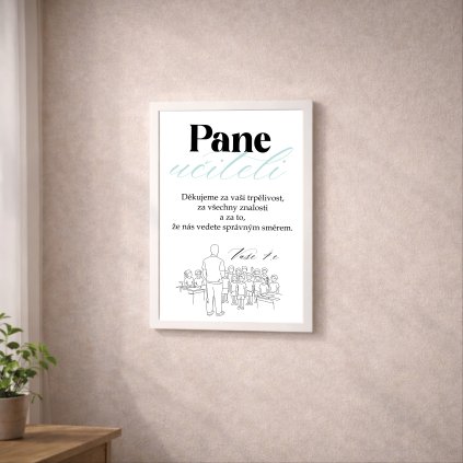 CZ Plakat PaneUciteliObrys BilyRam