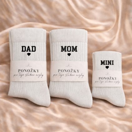 CZ Ponozky Mom Dad Mini Bile