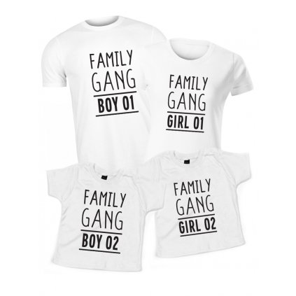 Tričko pro mámu a dítě FAMILY GANG