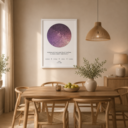 CZ Plakat SHvezdnouOblohou RuzovoBily