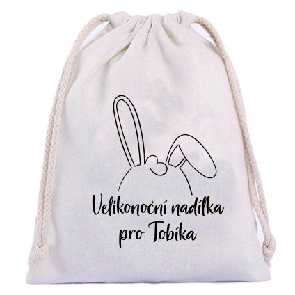 Bavlněný pytlík s věnováním  VELIKONOCE - OUŠKA