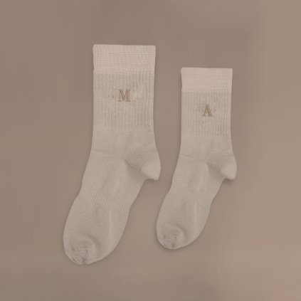 Párové ponožky pro tátu a dítě s tiskací iniciálou