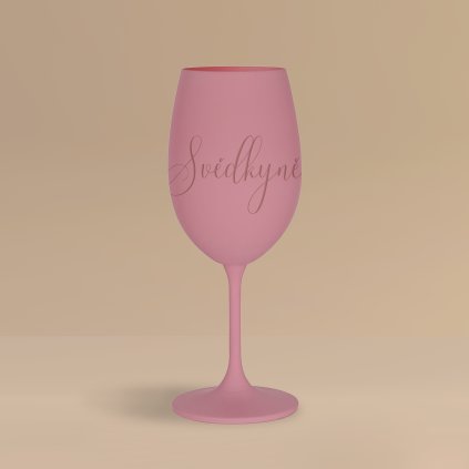 Sklenice ruzova mock up svedkyne