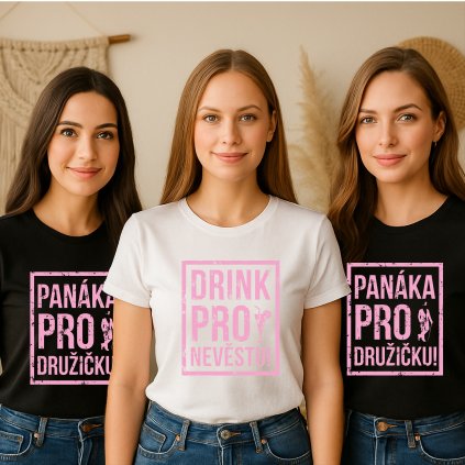 CZ Tricko NaRozlucku DrinkProNevestu Cerna