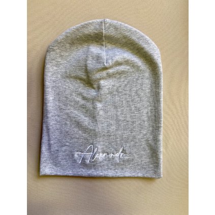 Jarní čepička s výšivkou Alexandr, šedá