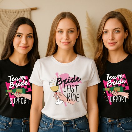 CZ Tricko NaRozlucku BrideLastRide Cerna