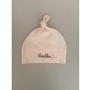 Čepička s uzlíkem a potiskem jména Anička