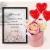 Dárkový set - Květinový box + plakát s věnováním + 3ks balónků (38cm)