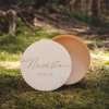 Dřevěná krabička kulatá s gravírováním NEVĚSTA