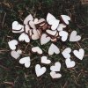 Dřevěná ozdoba SRDCE- zaoblené (1,5 cm) 50 Ks