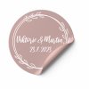 Svatební samolepky s vlastními jmény a datem svatby KRUH  ( 10 Ks )