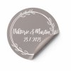 Svatební samolepky s vlastními jmény a datem svatby KRUH  ( 10 Ks )