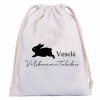 Bavlněný pytlík s vlastním jménem  VESELÉ VELIKONOCE - ZAJÍČEK