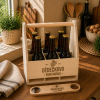 Dřevěná přenoska na pivo  s otvírákem pro dědečka PIVNÍ NÁŘÁDÍ  (6 Ks piva)