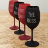 Sklenice na víno s gravírováním THE REAL BOSS, pro pár