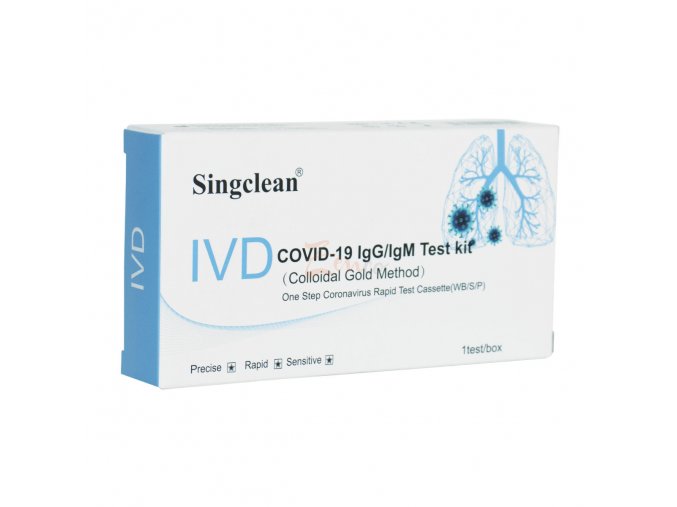 1 ks Rýchly test protilátok IgG / IgM na COVID-19 SINGCLEAN