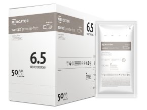 Sterilní operační latexové rukavice Mercator SANTEX Powder-Free 100 ks (Velikost 6,5)