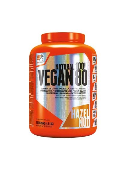 extrifit vegan 80 2000 g hazelnut upraveny