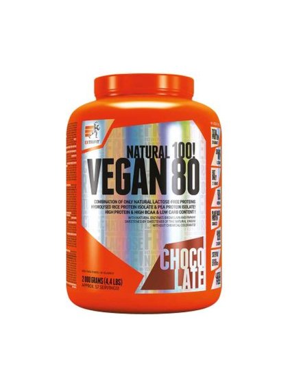 extrifit vegan 80 2000 g chocolate upraveny