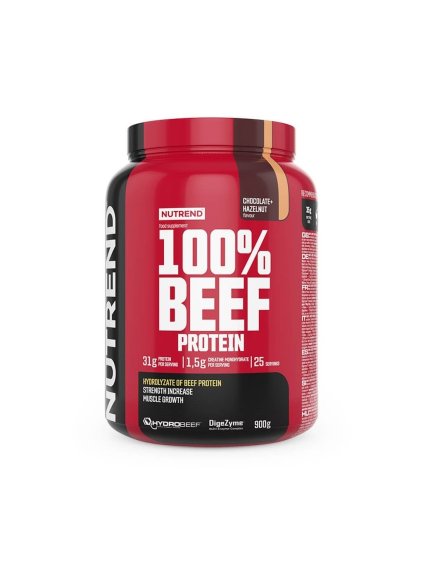 NUTREND, 100% Beef Protein, čokoláda a lískový ořech, 900g