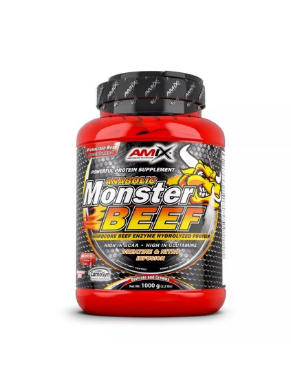Amix, Anabolic Monster Beef, jahoda & banán, 2200g
