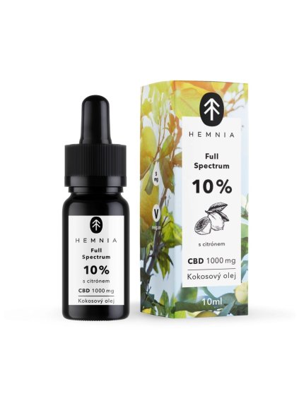Hemnia, MCT olej, 10 % CBD, citrón, 10 ml