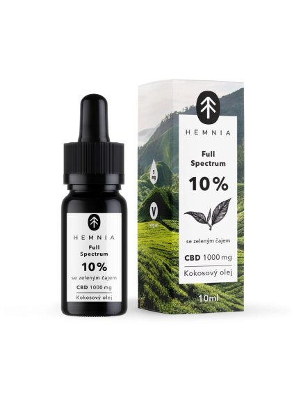 Hemnia, MCT olej, 10 % CBD, zelený čaj, 10 ml
