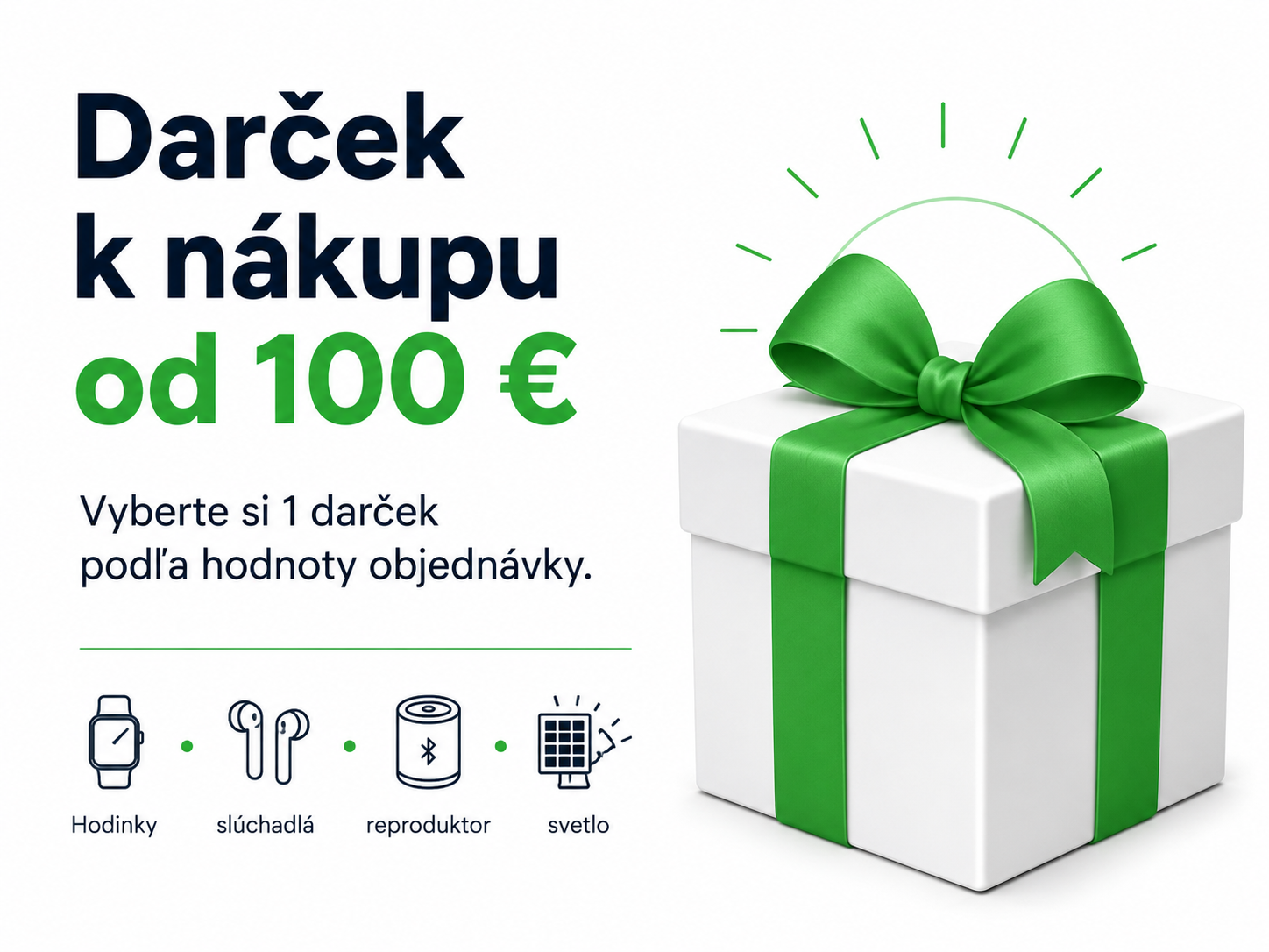 V košíku si vyberiete jeden darček podľa hodnoty objednávky.