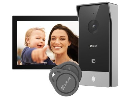 Inteligentný domáci interkom EZVIZ HP5/ Wi-Fi/ 2K/ 7" dotykový displej/ videotelefón/ bezdrôtový zvonček/ IP65/ čierny a strieborný