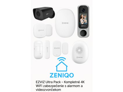 Ultra Pack 3134 – Bezpečnostný set so 4K kamerami, alarmom, sirénou a videozvončekom