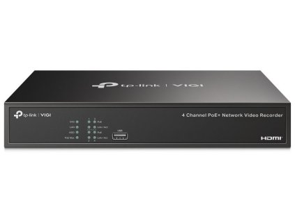 TP-Link VIGI NVR1004H-4P sieťový videorekordér 4 kanály, 4x Lan s PoE, 2x USB
