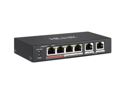HiLook Powered by HIKVISION switch NS-0106P-35/ 4x port/ 10/100 Mbps RJ45 ports PoE / 2x 100 Mbps uplink