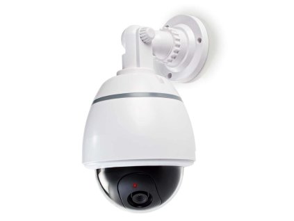 NEDIS atrapa bezpečnostní kamery s blikající LED/ dome/ IP44/ venkovní/ bílá