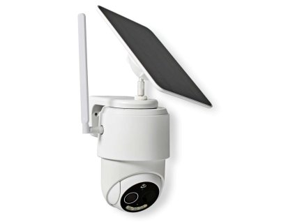 NEDIS IP kamera 4G solární/ venkovní/ IP65/ Wi-Fi/ 1080p/ PIR senzor/ USB-C/ microSD/ Android/ iOS/ bílá + solární panel