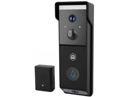 NEDIS Wi-Fi chytrý dveřní videotelefon/ 2x 1920x1080/ 4Mpix/ napájení z baterie/ IP54/ snímač pohybu/ noční vidění/ čern