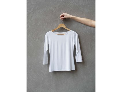 Tričko s lodičkovým výstřihem bílá