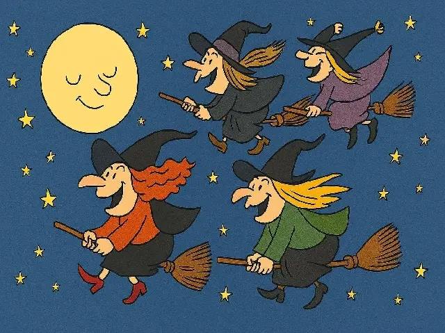 Slet čarodějnic letících na koštěti