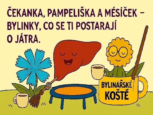 Bylinářské koště – podpora jater a trávení Bylinářské koště – bylinný čaj na podporu jater a trávení při detoxikaci