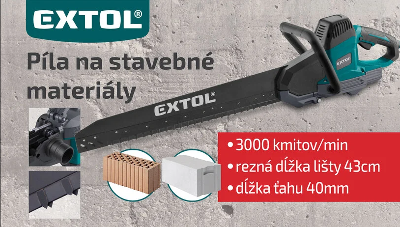 Píla na stavebné materiály, 1700W, 430mm, 3000ot/min, EXTOL INDU