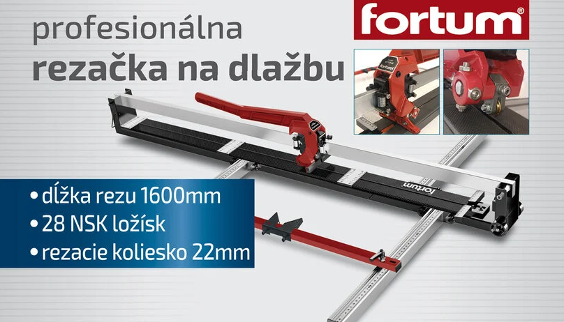 Rezačka na dlažbu kompaktná, 1600mm, kolieska, hliníkový príložn