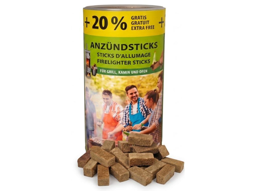 Prírodný pevný podpaľovač KLC 100 + 20 ks