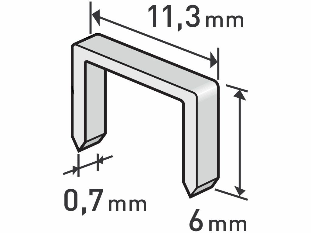 Spony EXTOL PREMIUM 11,3 × 0,7 mm, dĺžka 6 mm, 1000 ks