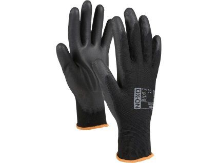 OX-ON Flexible Basic 1000 Pracovné rukavice čierne PU kat. 2