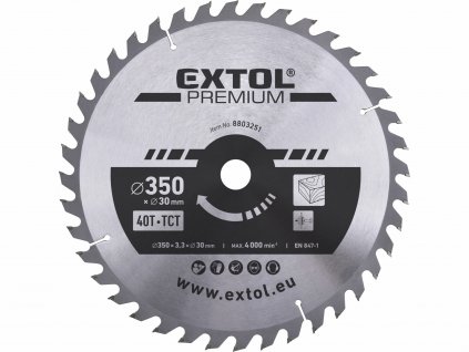 EXTOL PREMIUM 8803251 Kotúč pílový s SK plátkami, Ø350x3,5x30mm, 40z