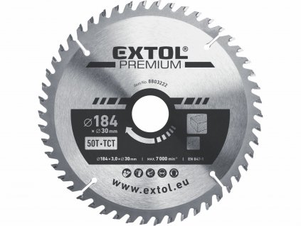 EXTOL PREMIUM 8803222 Kotúč pílový s SK plátkami, Ø184x3,2x30mm, 50z